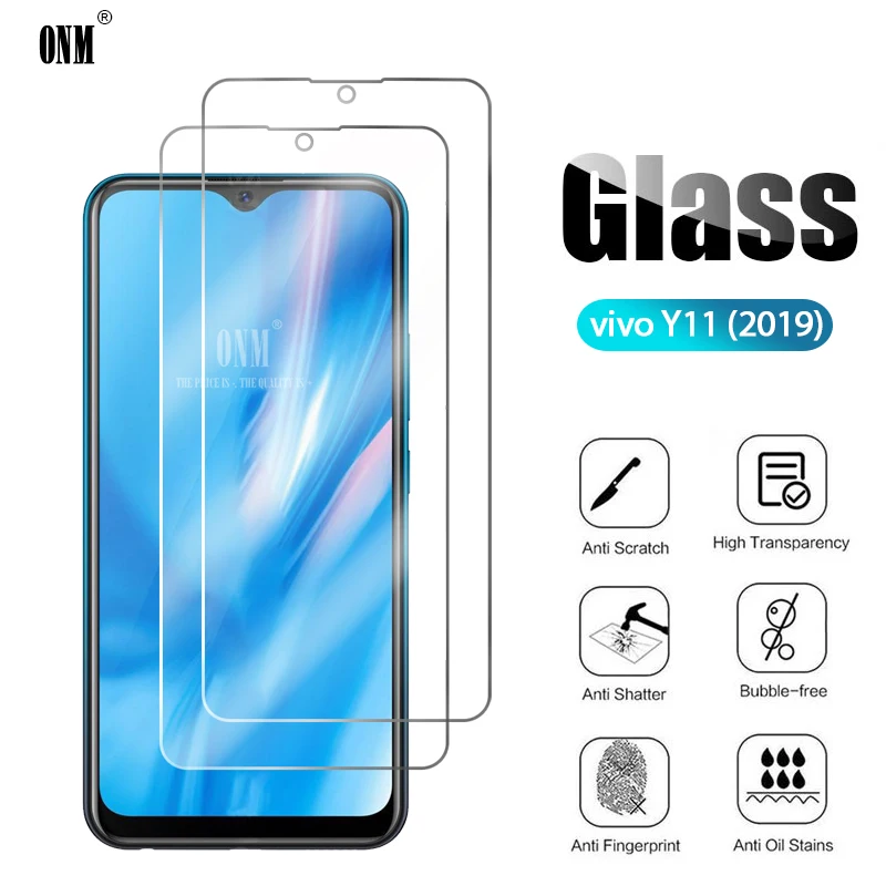 2 шт закаленное стекло для vivo Y11 2019 защитное защитная пленка|Защитные стёкла и