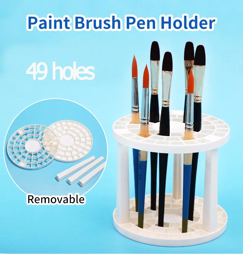 

Paint Brushes Pen Holder 49 Holes Pen Rack Display Stand Support Holder Watercolor Painting Brush Pen Holder Art Supplies