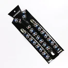 Winfox новые регулируемые женские и мужские подтяжки для брюк, 3 зажима, кнопки из сплава, черные подтяжки, эластичные, в горошек, вечерние, свадебные