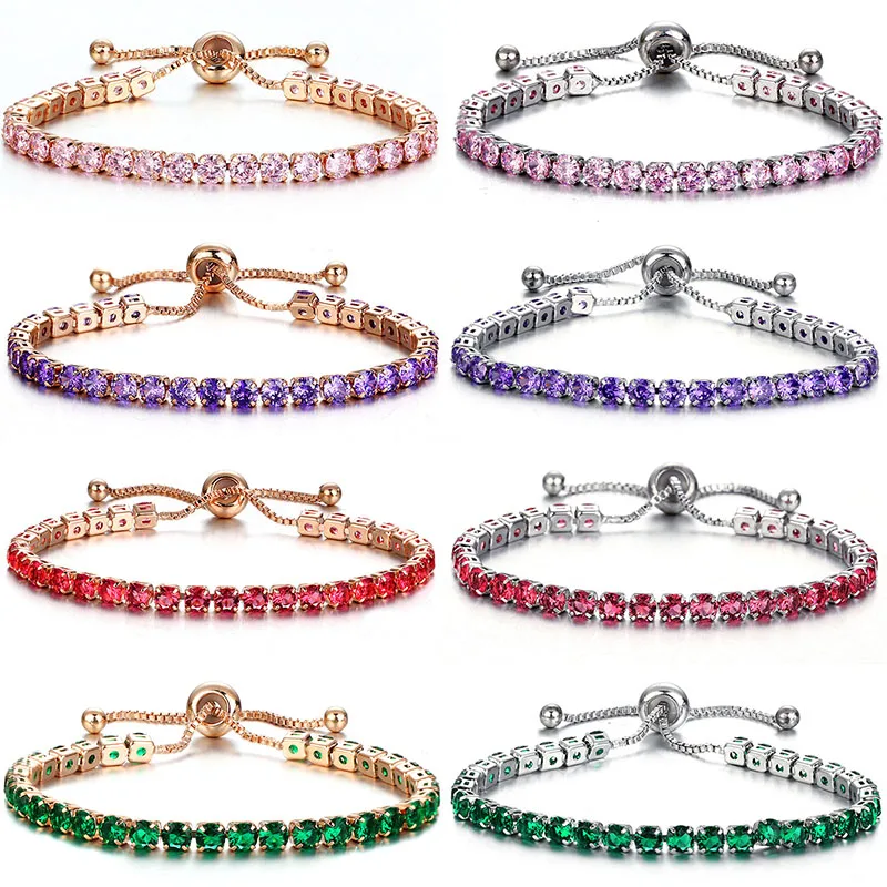 Модный женский браслет с цирконом Регулируемый Серебряный кристаллами для