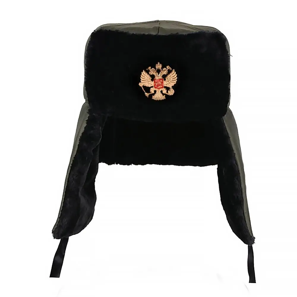 Женские зимние шапки ушанки Русская Шапка ушанка с двумя орлами Leifeng кроличья