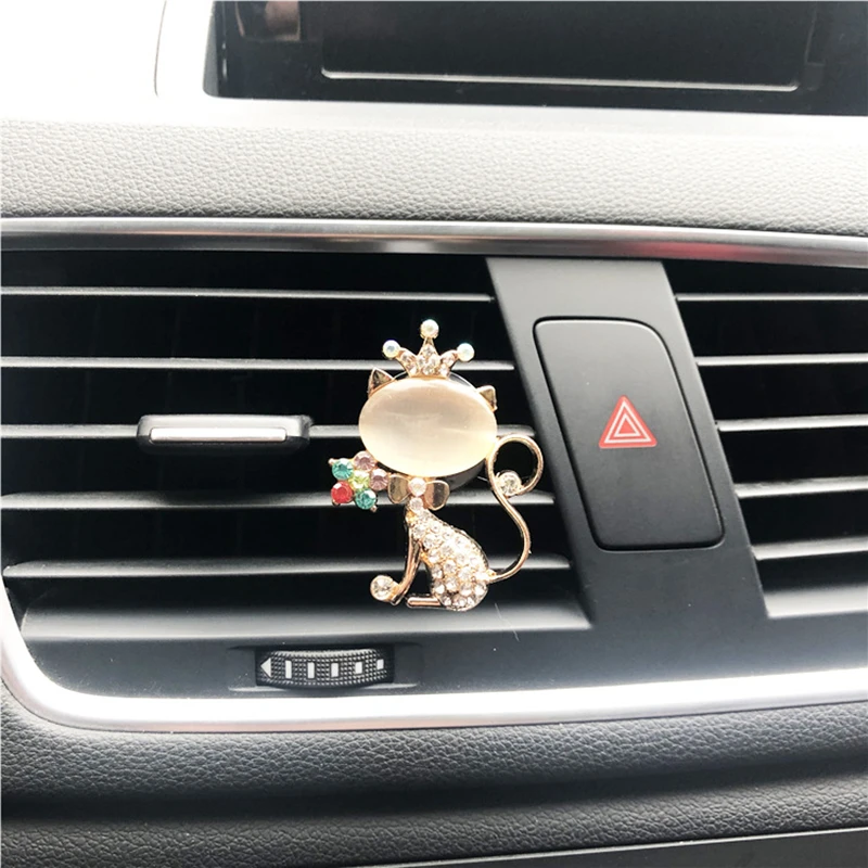 

Cute Car Air Outlet Decorative Air Conditioning Mouth Alloy Studded Aromatherapy Clip Interior Accessories For Female Car Auto