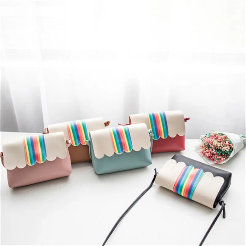 Сумки через плечо для женщин с милым радужным принтом на Маленькие из