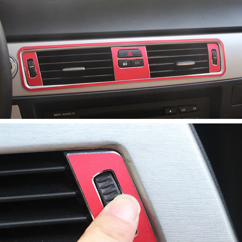 

NOANS Car Styling Interior Stickers For BMW E90 BMW 3 Series M Center Console Air Condition Vent Outlet Frame Covers Accessories