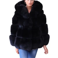faux fox fur coats women winter fashion long sleeve artifical fur coat women thick warm hooded coat female faux fox fur jacket
