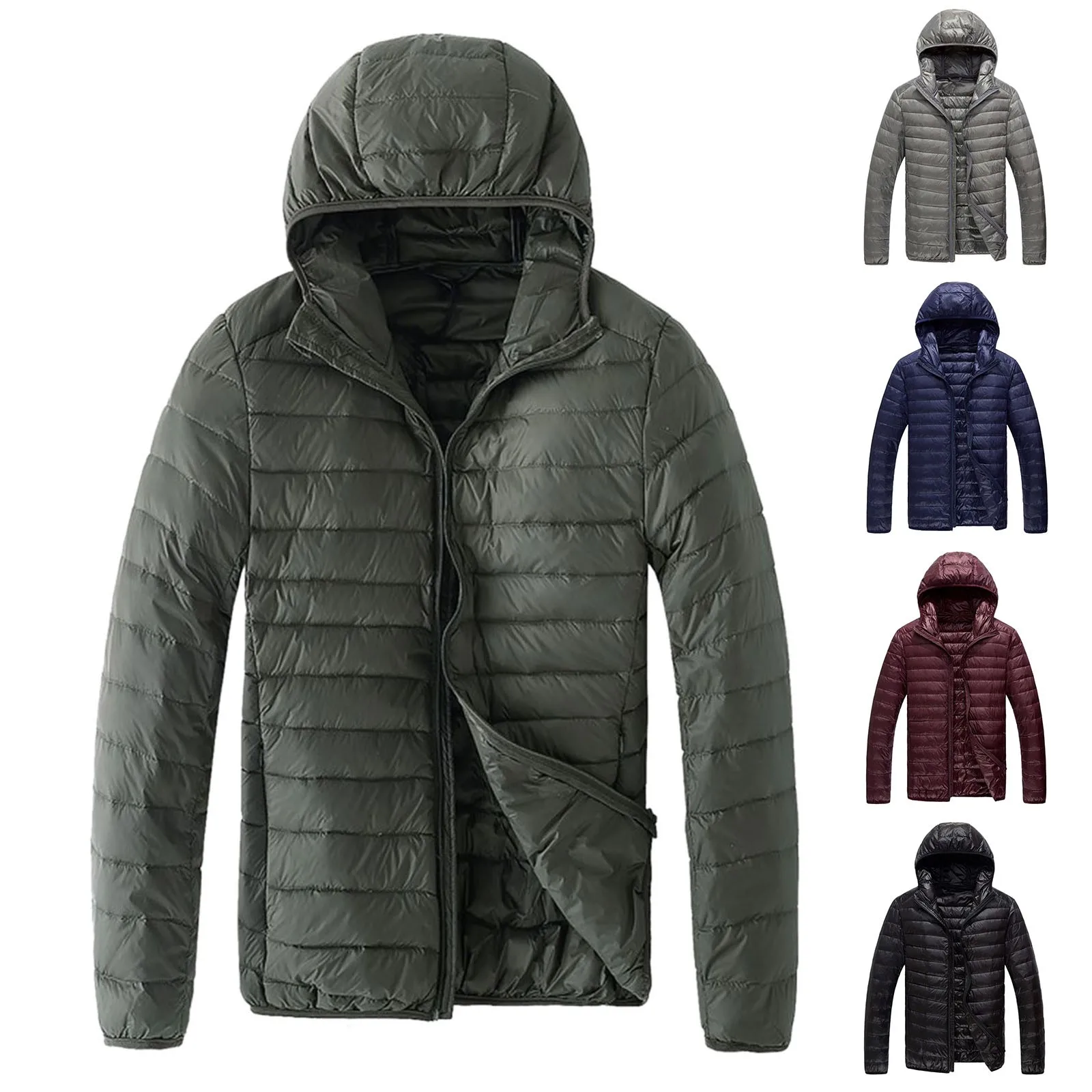 

2021 Winter Hooded Coat Men's Hot-sell Brand Jacket Cotton Down Jacket Men's Outdoor Cycling Zipper Sportswear Top Direct Sales