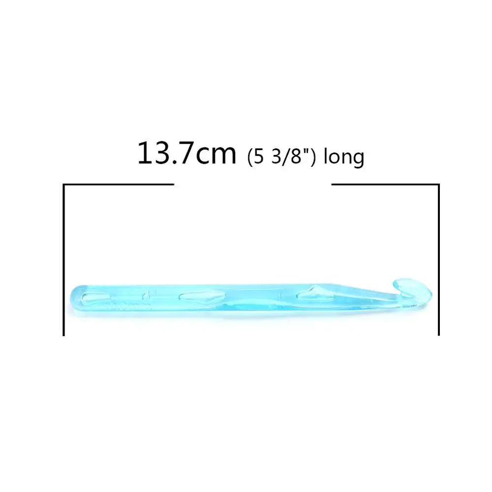 

10 PCs Light blue Plastic Knitting Sewing Needles Crochet Hook DIY Weaving Hand Sew Tools Accessories 10mm,13.7cm(5 3/8") long