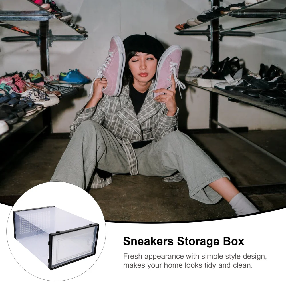 

2 Pcs Transparent Shoe Box Es Shoe Storage Box Drawer-style Shoes Cases
