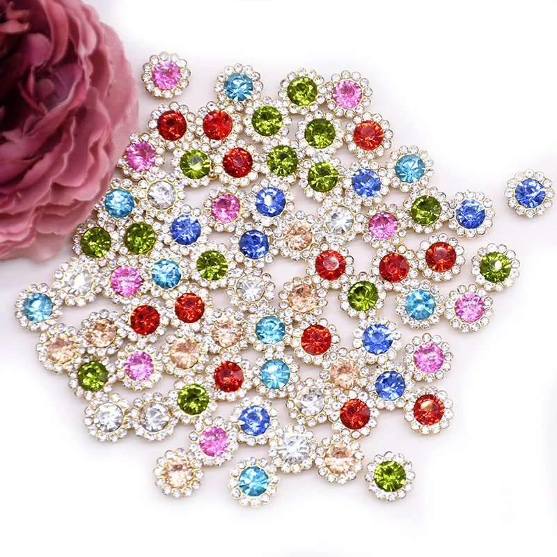 

Claw Cup Rhinestones 10mm/12mm Shiny Crystals Glass Stones Trim Gold Claw Non Hot Fix Sewing Rhinestones for DIY Craft Dress