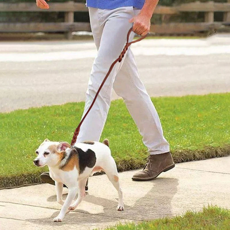 

Поводок для прогулок длиной 1,8 м, тренировочная веревка из натуральной кожи для крупных собак, для немецкой овчарки, Лабрадора, хаски