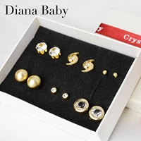 diana baby jewelry stud earrings combo for six pairs gift box mixed style for women exquisite cute lovely for daily wear gift