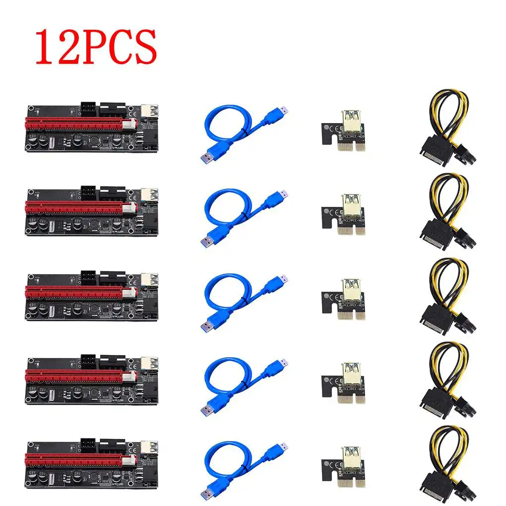 12 шт. в упаковке Ver009 Usb 3 0 Pci-E Ver 009S Экспресс 1X 4X 8X 16X расширитель Riser карта адаптера