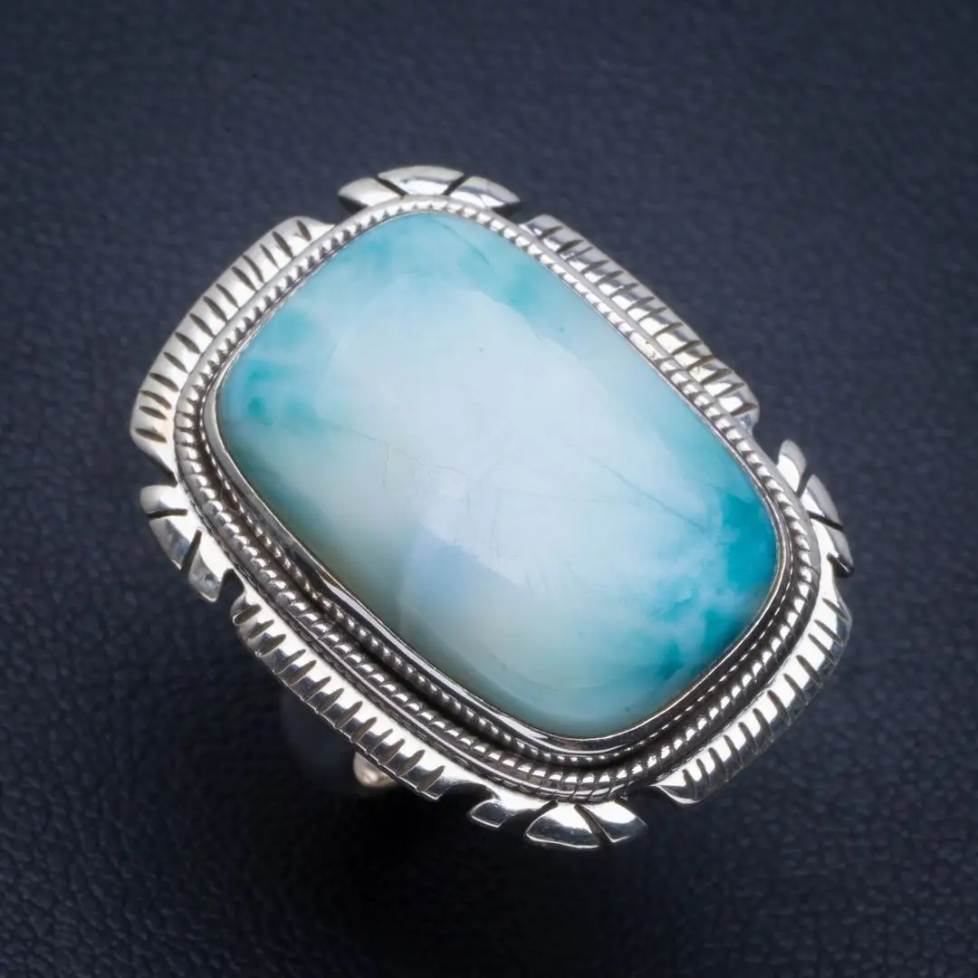 Уникальное серебряное кольцо ручной работы из натурального Карибского моря 5