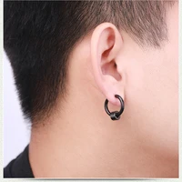 fashion clip earring for men women without piercing puck rock vintage crystal titanium stainless steel circle cuff jewerly gifts