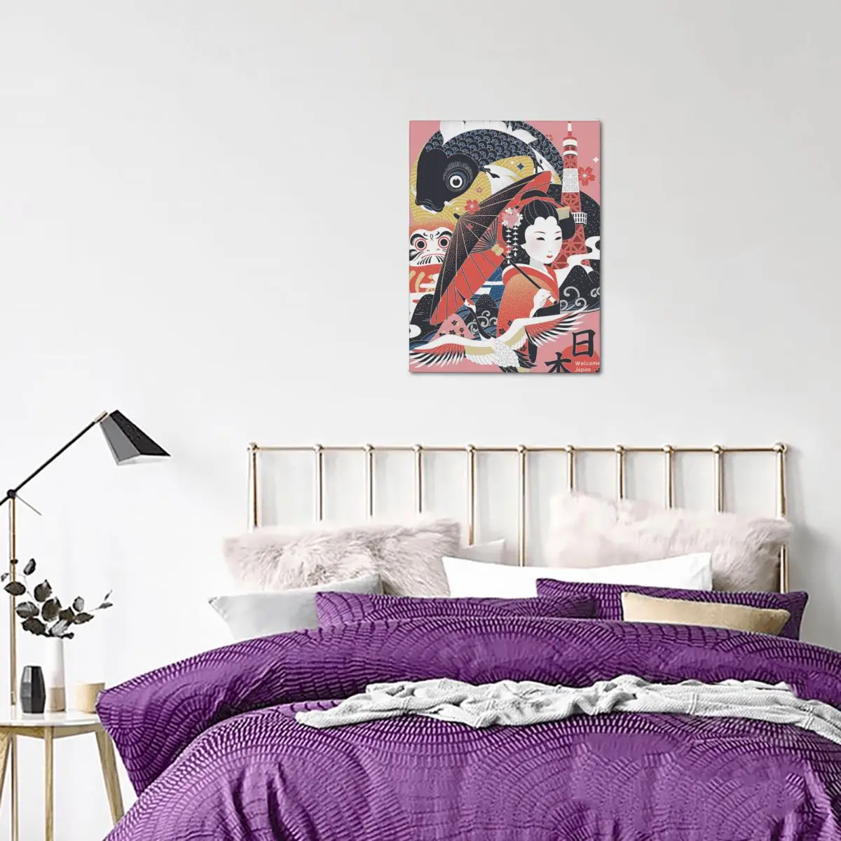 

Canvas Painting Elegant Japan Concept Illustration Poster Print Wall Art Picture Modern Living Room Decor 12x16inch