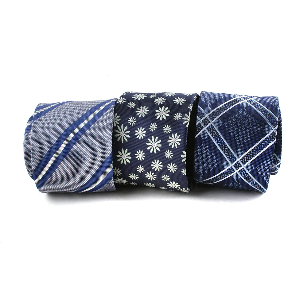 

7cm Men's Necktie Business Dress Shirt Polyester Neckties Corbatas Jacquard Neck Tie Party Cravat Custom LOGO