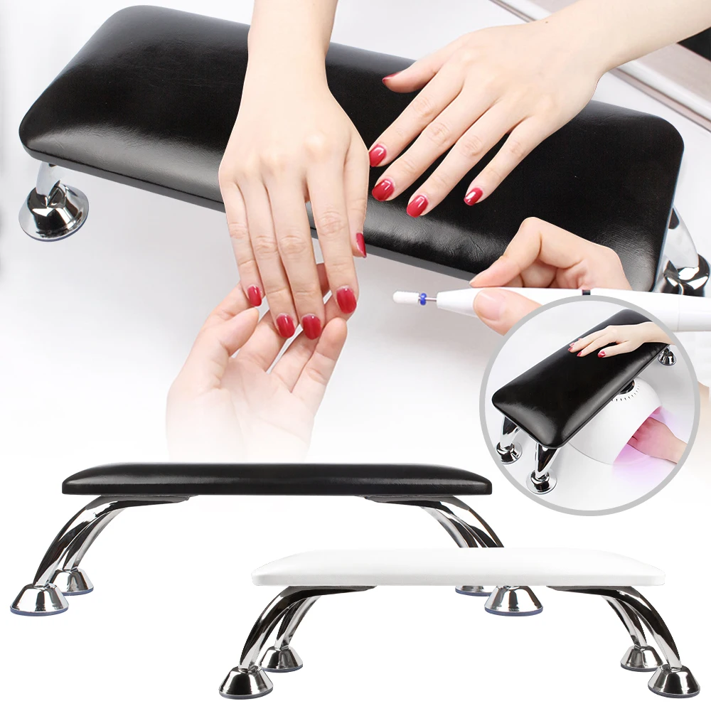 

Superior Quality Black Genuine Leather Hand Pillow Rest Manicure Table Hand Cushion Pillow Holder Arm Rests Nail Art Stand