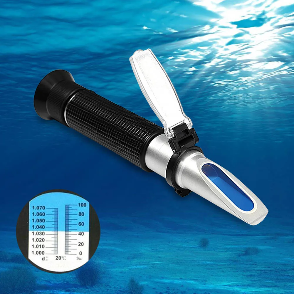 

Измеритель засоленности, рефрактометр с двойной шкалой от 1,0 до 1,07 с. Г. Солевой тестер для аквариума, морской воды B2Cshop