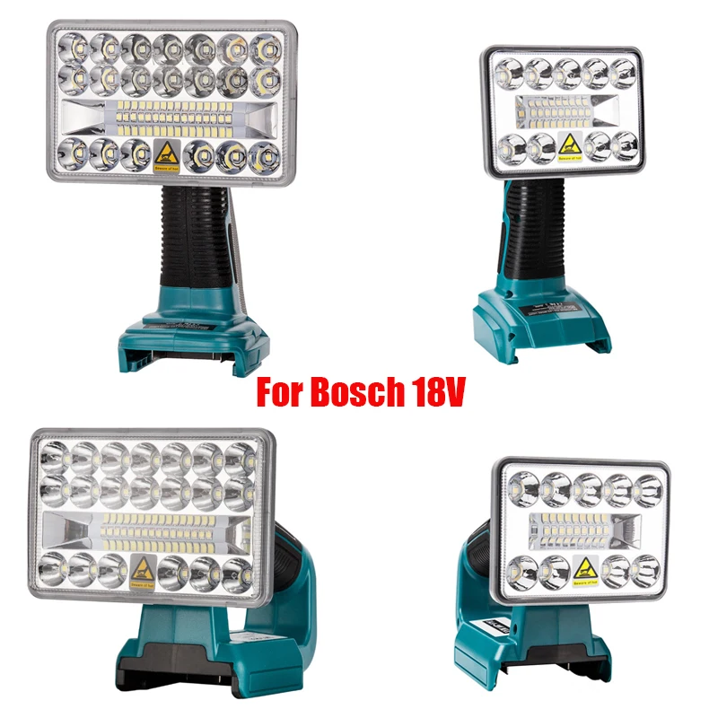 

Newest For Bosch 18V lithium Li-Ion Battery BAT618 BAT609G Portable Indoor Outdoor Work Light LED Lamp With USB Outdoor Lighting