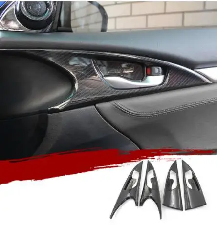 Аксессуары из углеродного волокна черного цвета интерьер ABS Decroation cover trims для Honda