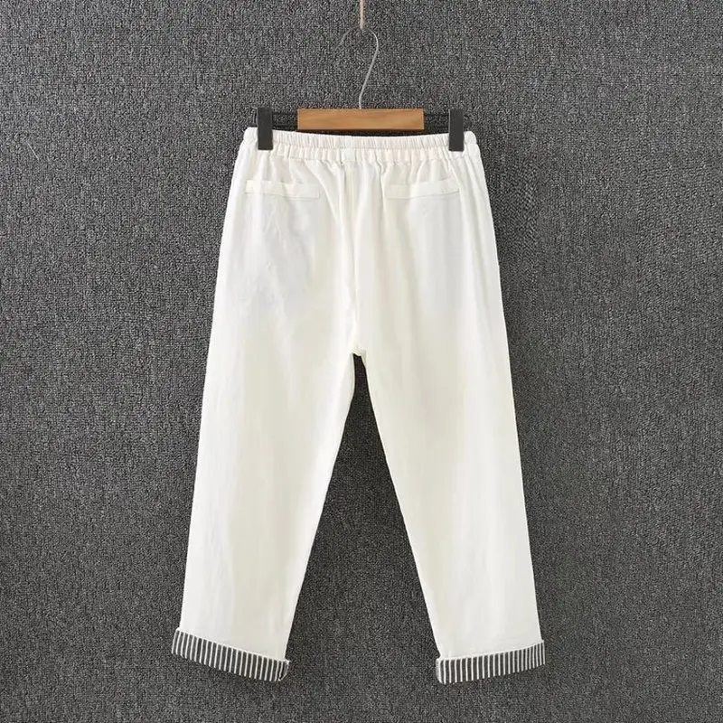 Брюки женские повседневные до щиколотки модная одежда свободного покроя