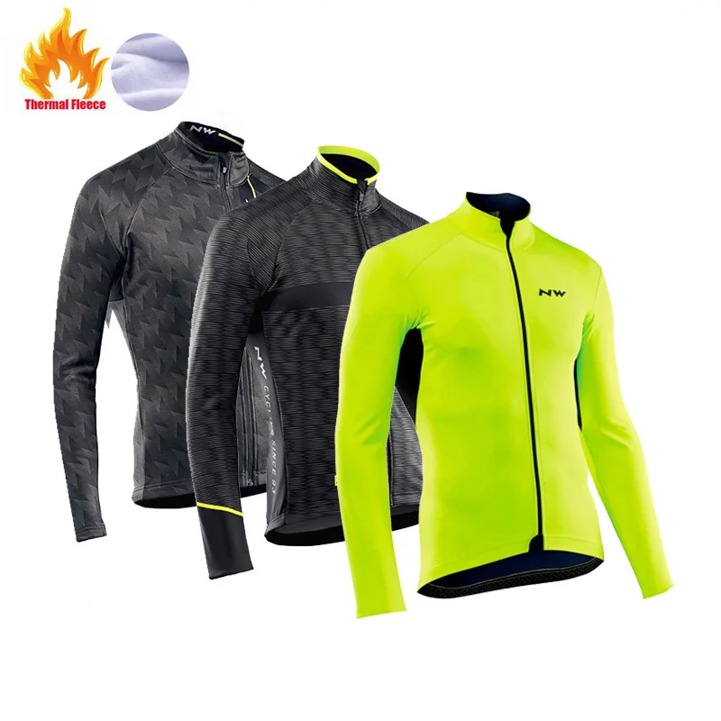 NW Pro Зимняя Теплая Флисовая велосипедная футболка Ropa Ciclismo Mtb Теплая мужская одежда с длинным рукавом для езды на велосипеде
