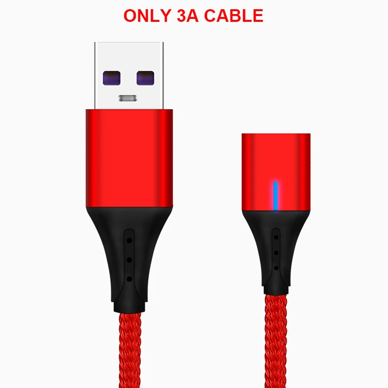5А супер быстрая зарядка Магнитный USB кабель type C Micro usb кабель для зарядки данных быстрое зарядное устройство поддержка передачи данных 90 градусов - Цвет: 3A Red Cable