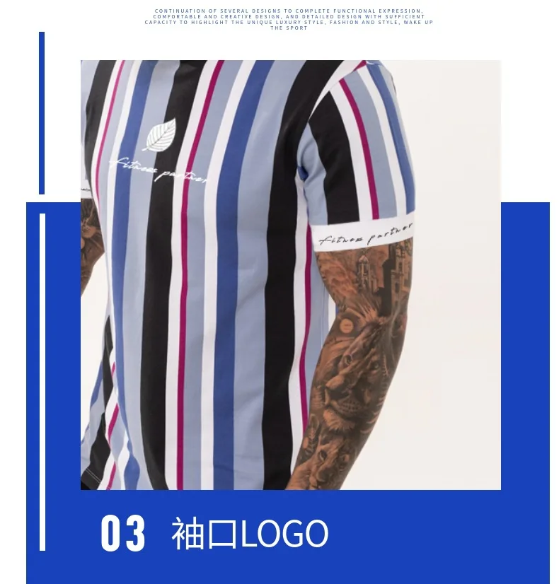 

Summer Men's Hip-Hop Striped Workout Clothes Short-Sleeved Muscle Fitness Running Training Loose And Quick-Drying Men's T-Shirt
