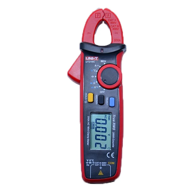 UNI-T клещи UT210D UT210A UT210C мини цифровой мультиметр-зажим AC/DC амперометр Токоизмерительные клещи True RMS Авто Диапазон VFC - Цвет: UT210C