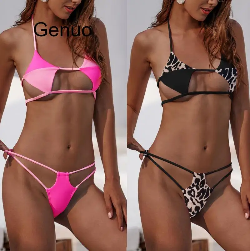 

Sexy Mini Bikini Swimsuit Swimwear Micro Bikinis Set 2 Two Piece Beach Extreme Swiming Suit For Women Star Leopard Print Bikiny