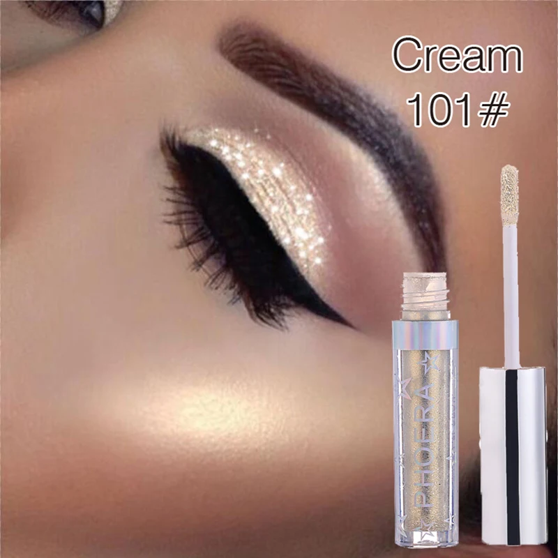 

PHOERA 12 Colors Liquid Pigment Eyeshadow Ocean Light Waterproof Glitter Shimmer Highlighter Brighten Makeup Liquid Eyeshadow