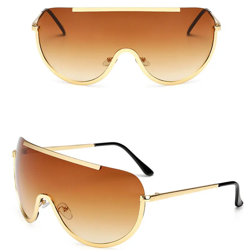 RBRARE Siamese Alloy Sunglasses Women Classic Round Sun Glasses Metal Candy Colors Outdoor Oculos De Sol Feminino UV400 - Цвет линз: Tea
