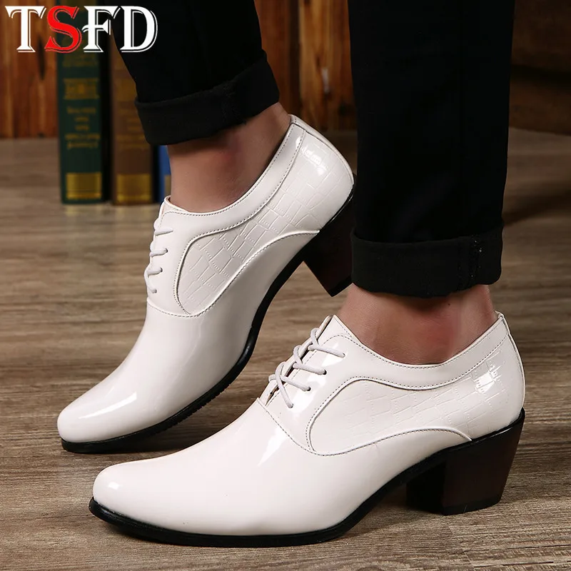 Туфли мужские кожаные на платформе Мокасины Классические лоферы обувь танкетке