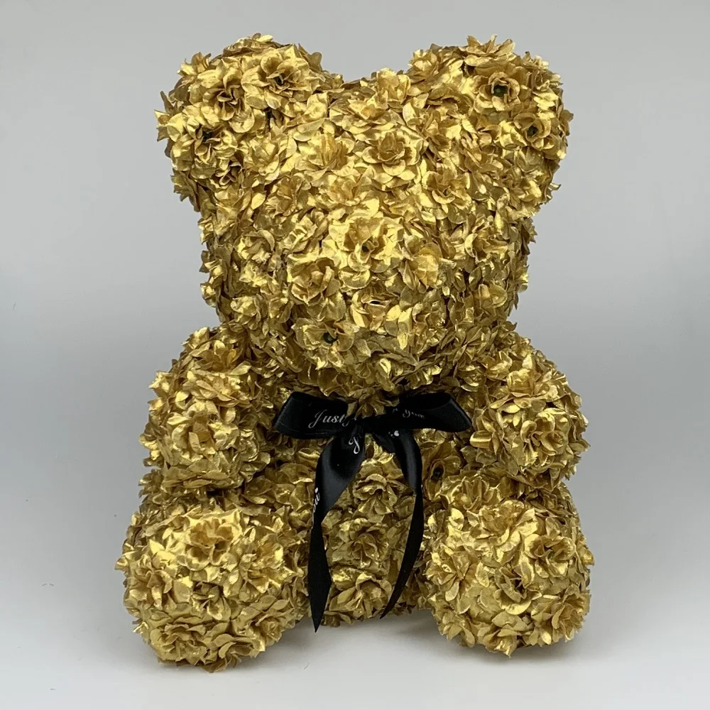

40cm Gold Sliver Artificial Foam Flower Rose Bear Cute Gifts Kids Birthday Gifts Valentine's Day Gift New Year Gifts Teddy Bear