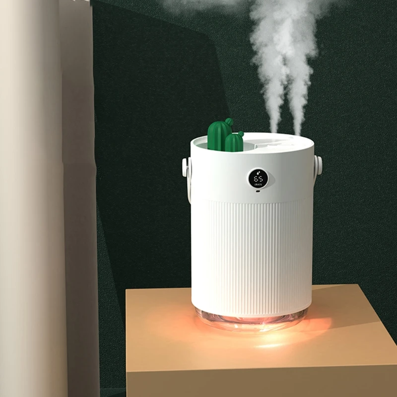 Портативный USB-увлажнитель воздуха с двойным распылителем и светодиодной