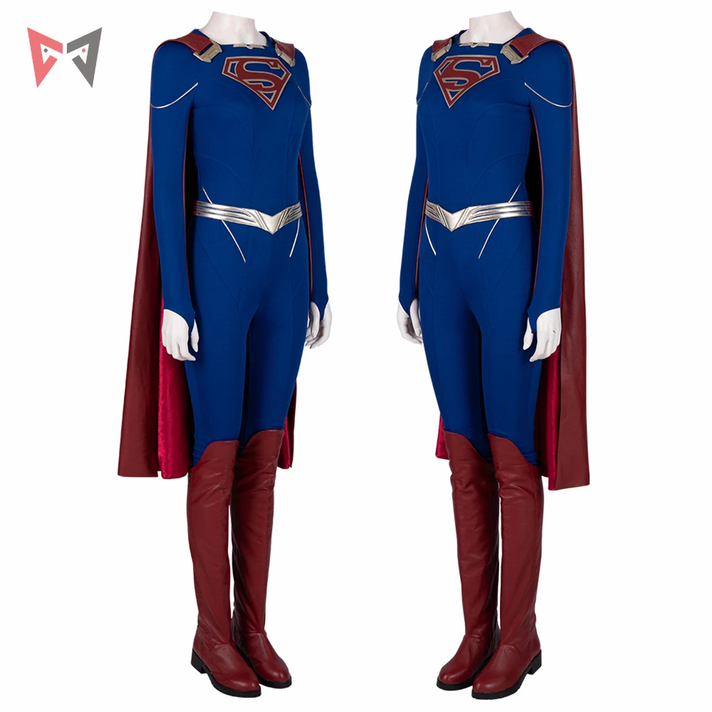 New Movie Supergirl  Cosplay Costume Custom Made V Series Cloak Jumpsuit Boots  One-piece For Girl Women Halloween Anime