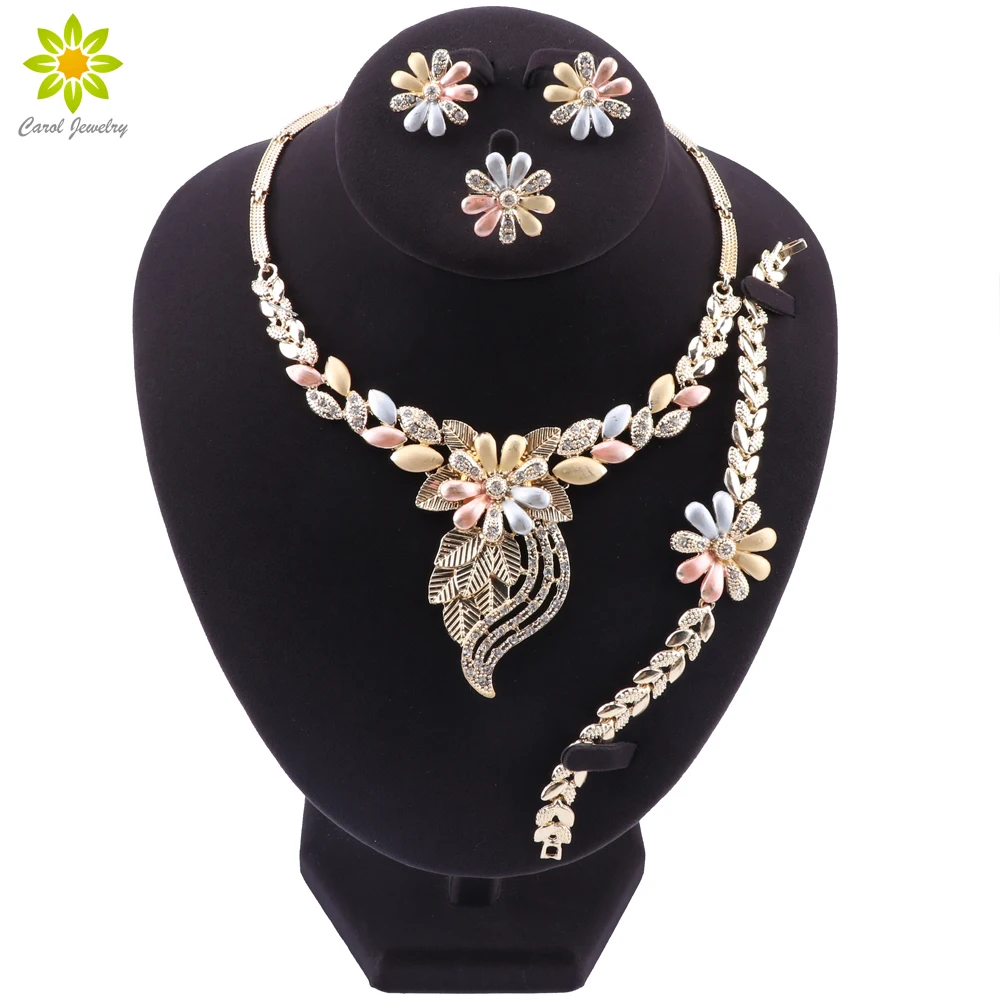 Свадебные ювелирные изделия Дубай модные нигерийские бусы ожерелье набор