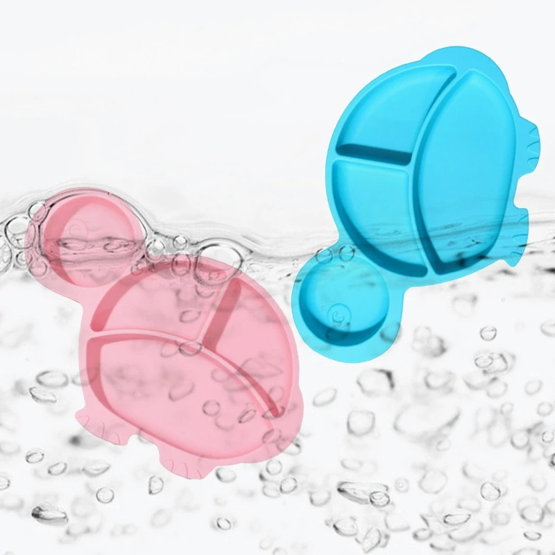 

Baby Silicone Tortoise Shape Divided Suction Bowl Kids Dinner Plate Infant Learning Feeding Food Container Dishes Tableware