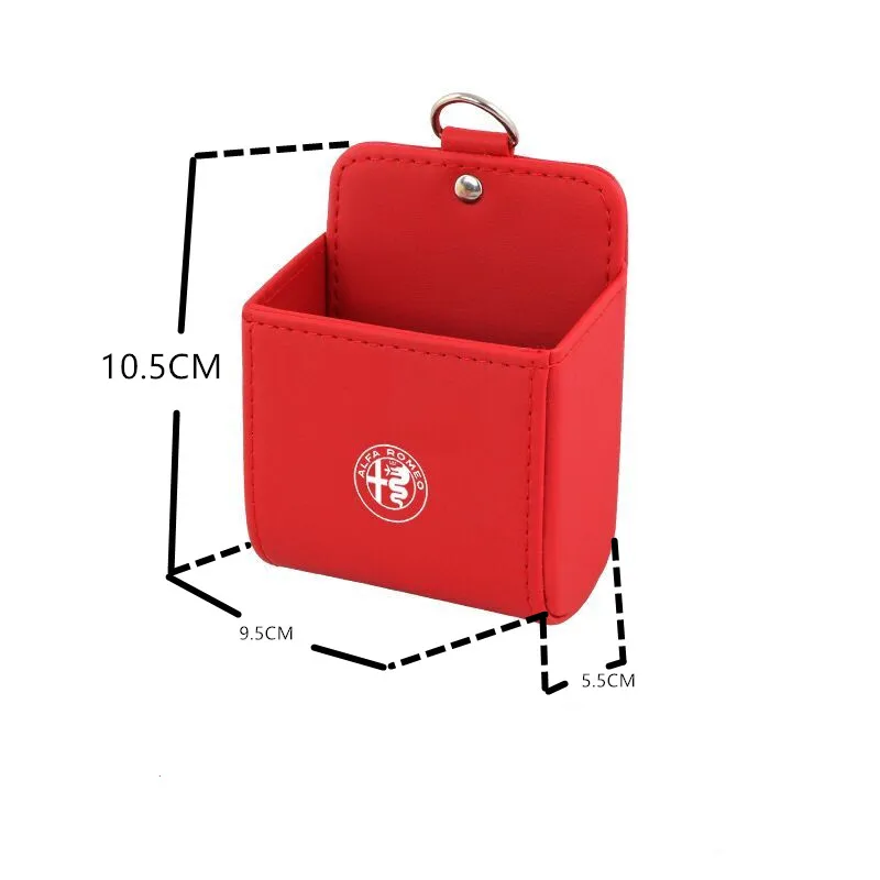 

1Pcs Car Styling PU Leather Car Outlet Vent Back Storage Box For ALFA ROMEO Mito 147 156 159 166 Giulietta Spider GT Car Logo