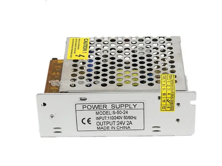 24V2A импульсный источник питания 220V трансформатор 24V DC 24V50W Промышленный контроль программируемый источник питания S-50-24