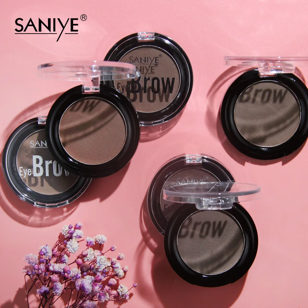 SANIYE Eyebrow Powder Waterproof Eyebrow Natural Delicated Brow Powder Palette Black Brown Color polvo de cejas E0131