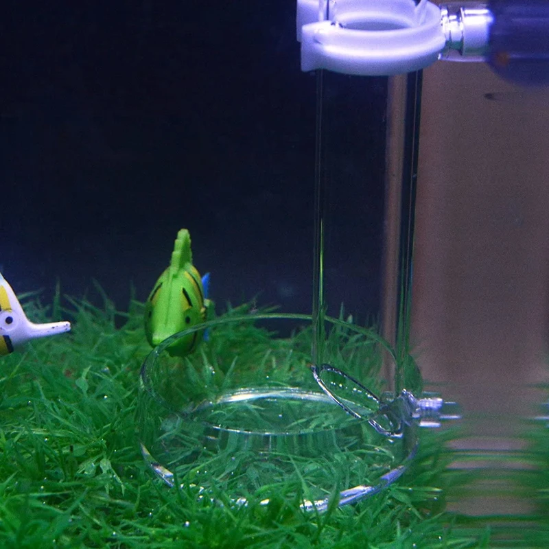 

35cm Acrylic Shrimp Feeder Tube Feeding Dish Bowls for Fish Tank Aquarium Shrimp Fish, with 2 Suction Cups