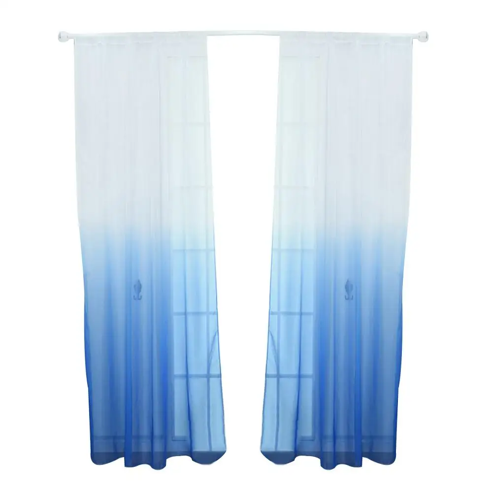 

Modern Gradient Color Window Tulle Curtain Sheer Drape Valance Bedroom Decor for home hotel restaurant Voile Curtain