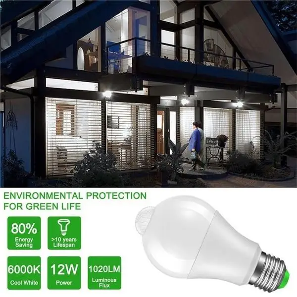 

PIR Motion Bedroom Atmosphere Lamp LED Light Bulb LED Bulb Durable Super Bright LED Lamp Entrance Door