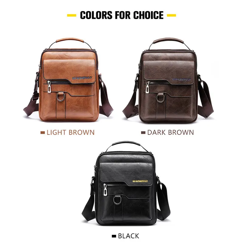 

Casual Men Shoulder Bag Vintage Crossbody Bags High Quality Male Bag PU Leather Handbag Capacity Men Messenger Bags Tote Bag