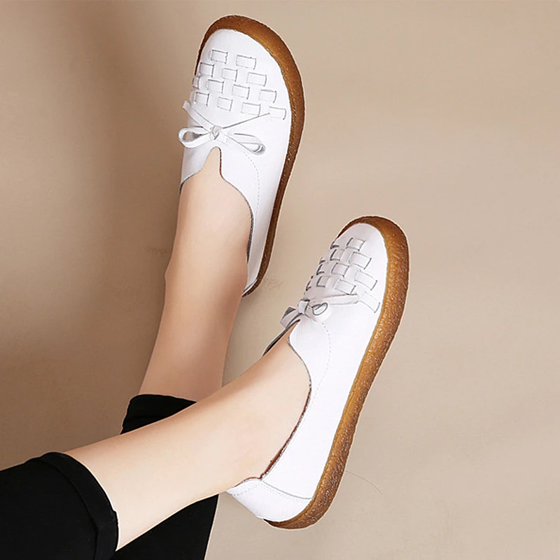 Туфли DONGNANFENG женские из натуральной кожи лоферы без застежки мягкие дышащие