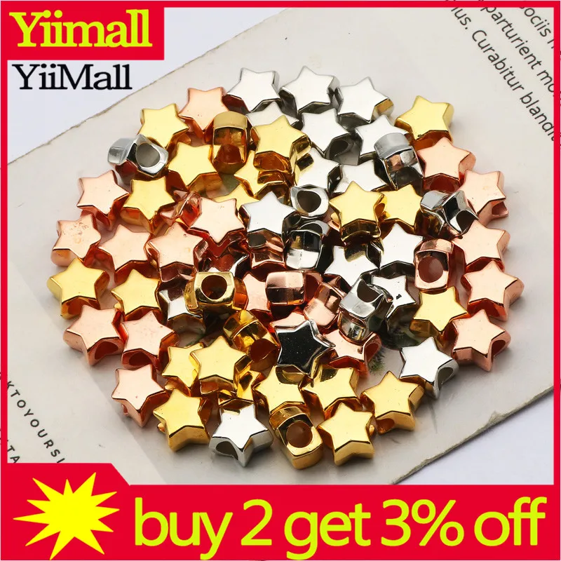 10 мм цвета розового золота серебра акриловое волокно с бисерной звездой большие