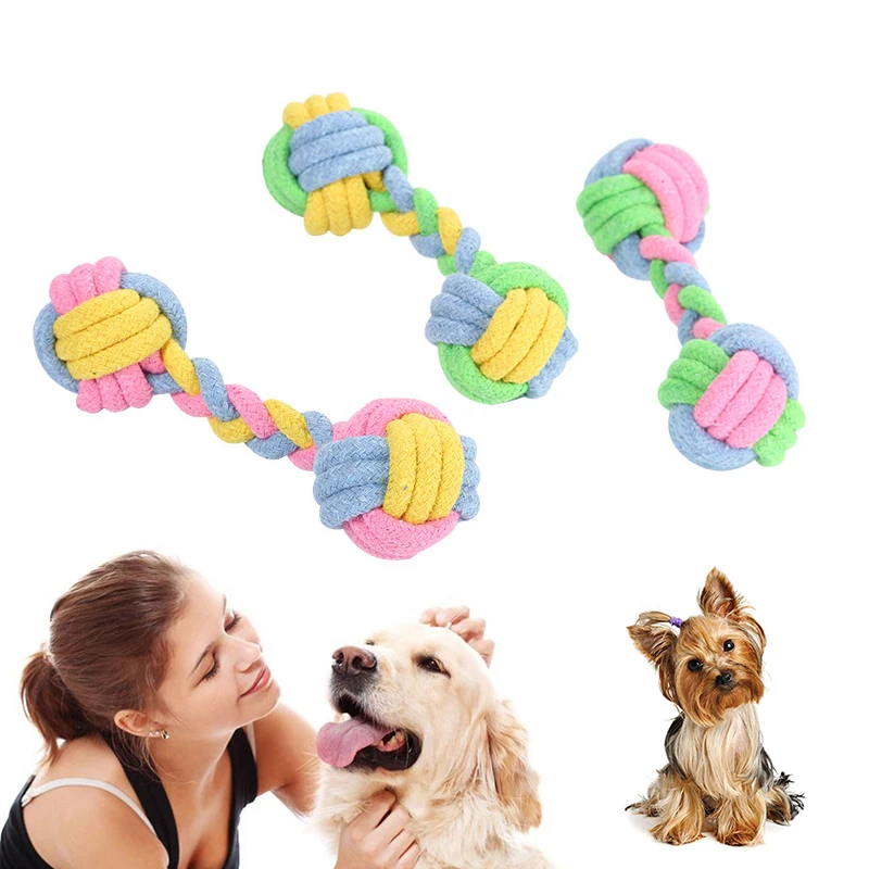 17 см кошка собака игрушка для кусания Макарон из хлопкового каната боковых зубов