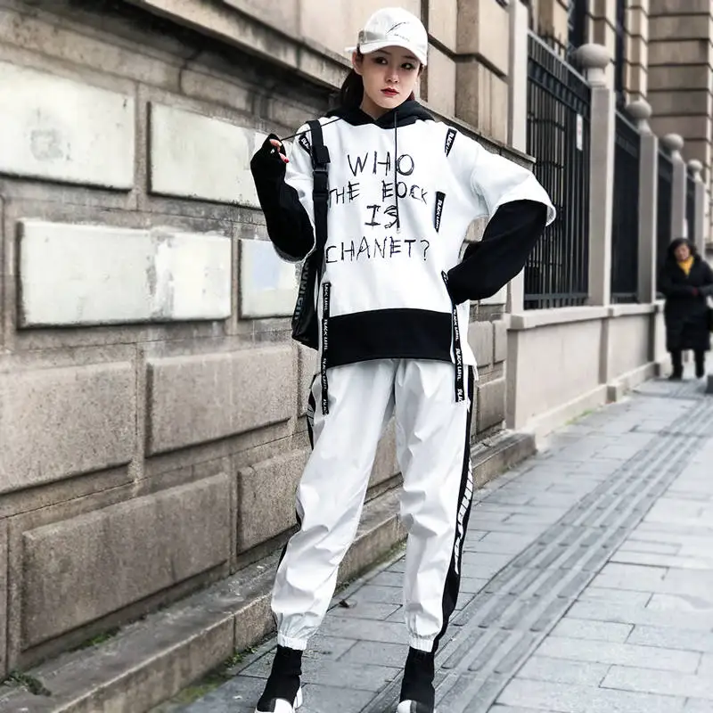 Женский спортивный костюм свободная модная женская одежда комплект 2020 новый