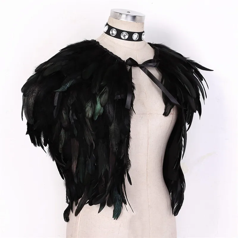 Женский маскарадный Топ без рукавов короткий жакет болеро с перьями блестящие